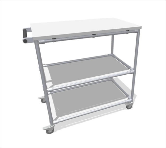 Lightweight assembly trolley