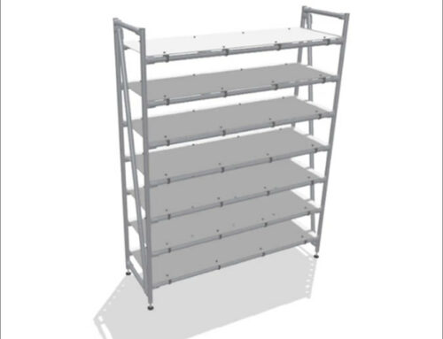 Tall warehouse rack based on Profile Tube System D30