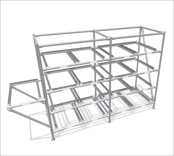 Lean production rack for small load carriers