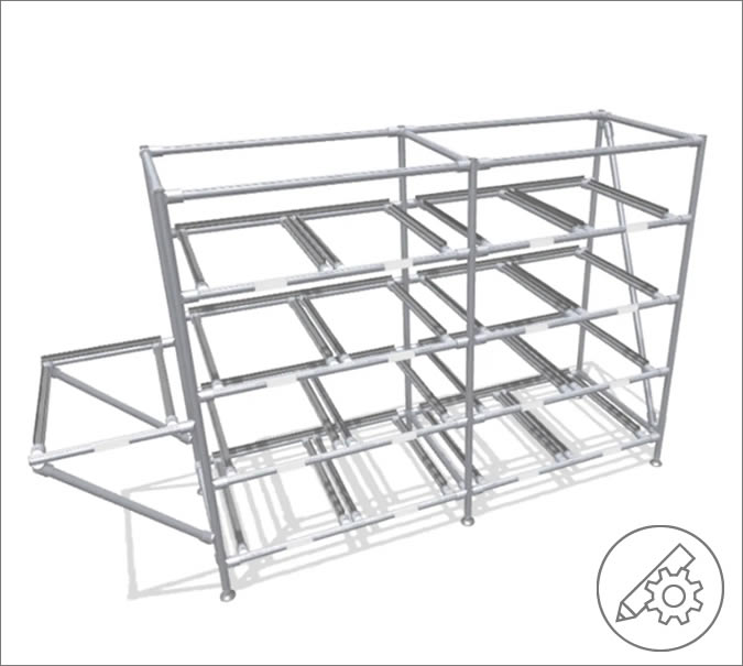 Lean production rack for small load carriers