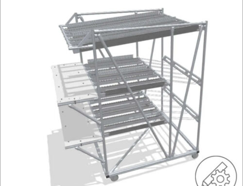 Mobile FIFO rack with work decks