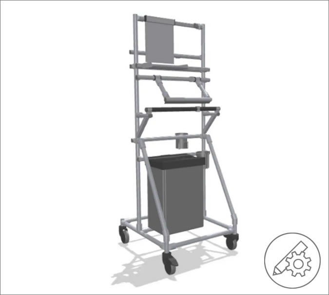 Lightweight and compact cleaning trolley