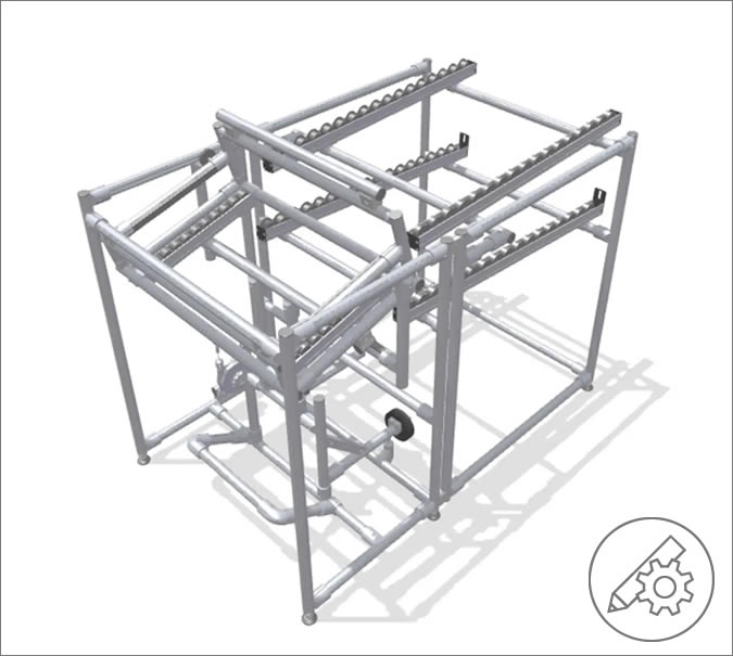 Return hatch with foot pedal release (600 x 400 mm transverse)