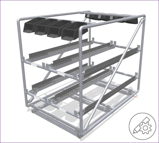 Top Module – shelf with roller conveyors