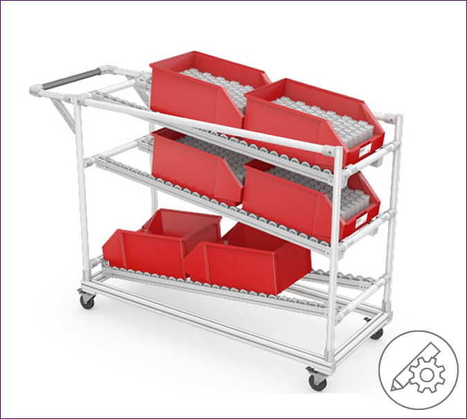 Maneuverable Transport Trolley with FIFO function