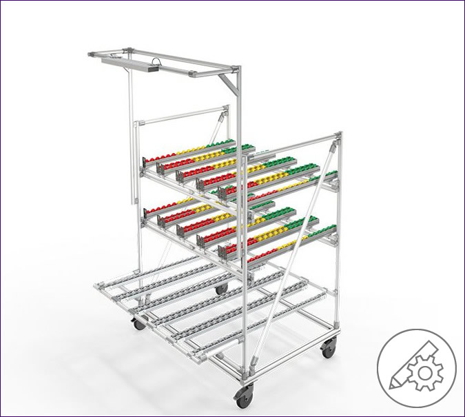 Mobile D30 Kanban FIFO rack